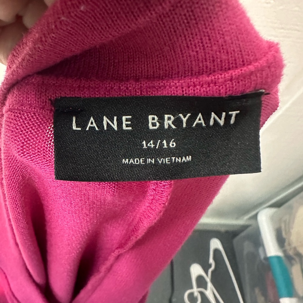 Lane Bryant Pink V-Neck Tunic Sweater Plus Sz 14/16 EUC - Picture 7 of 7